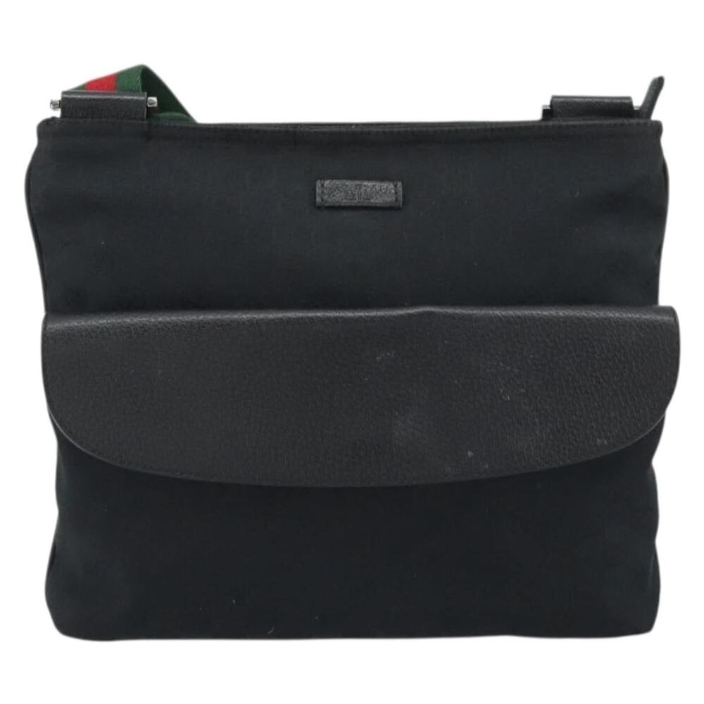 Gucci GG Canvas Web Shoulder Bag Black